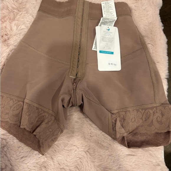 HIGH WAISTED CONTROL SHORT - 4 HOOKS COCOA  SZ L - Picture 5 of 11
